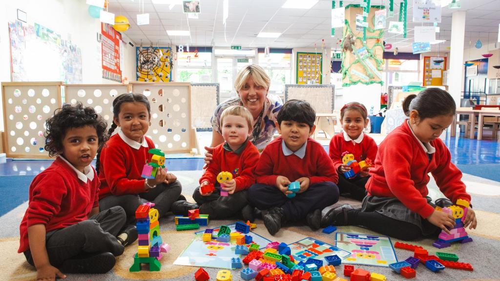 Children sitting on the floor